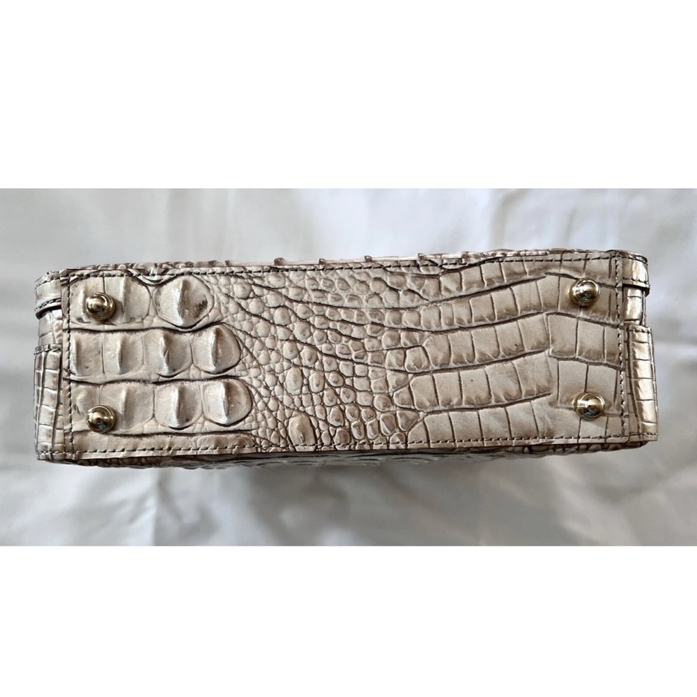 Brahmin Evie Crocodile-Embossed Crossbody Bag in Cream - Picture 4 of 10